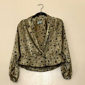 Gold Polka dotted Silk Blouse